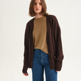 The Welt Pocket Cashmere Cardigan in Mud