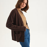 The Welt Pocket Cashmere Cardigan in Mud