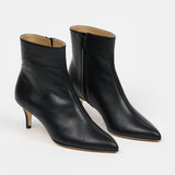 pair of black stiletto boots