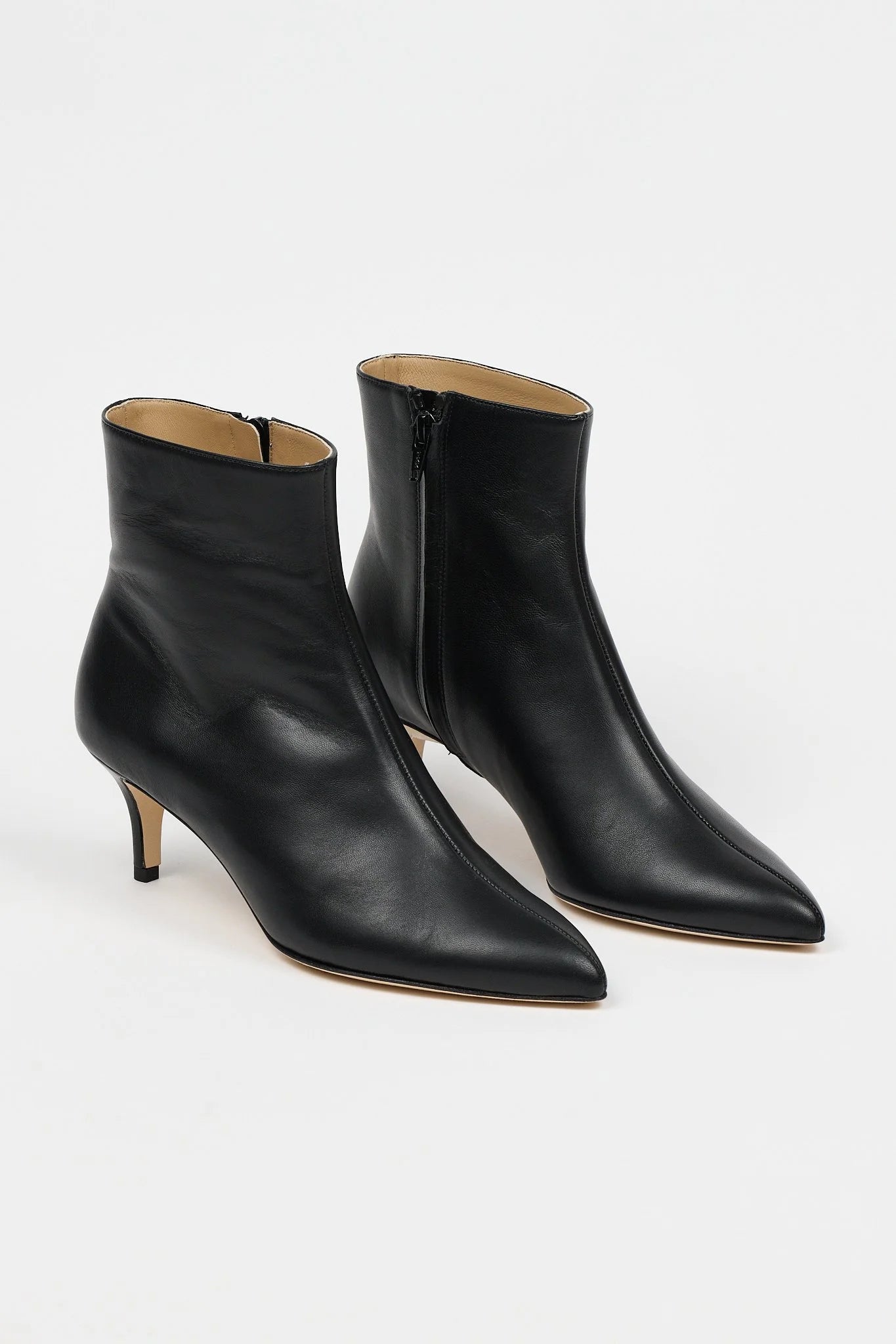 pair of black stiletto boots