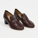 The Heeled Penny Loafer in Oxblood