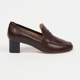 The Heeled Penny Loafer in Oxblood