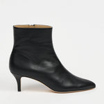 single side view of a black stiletto
