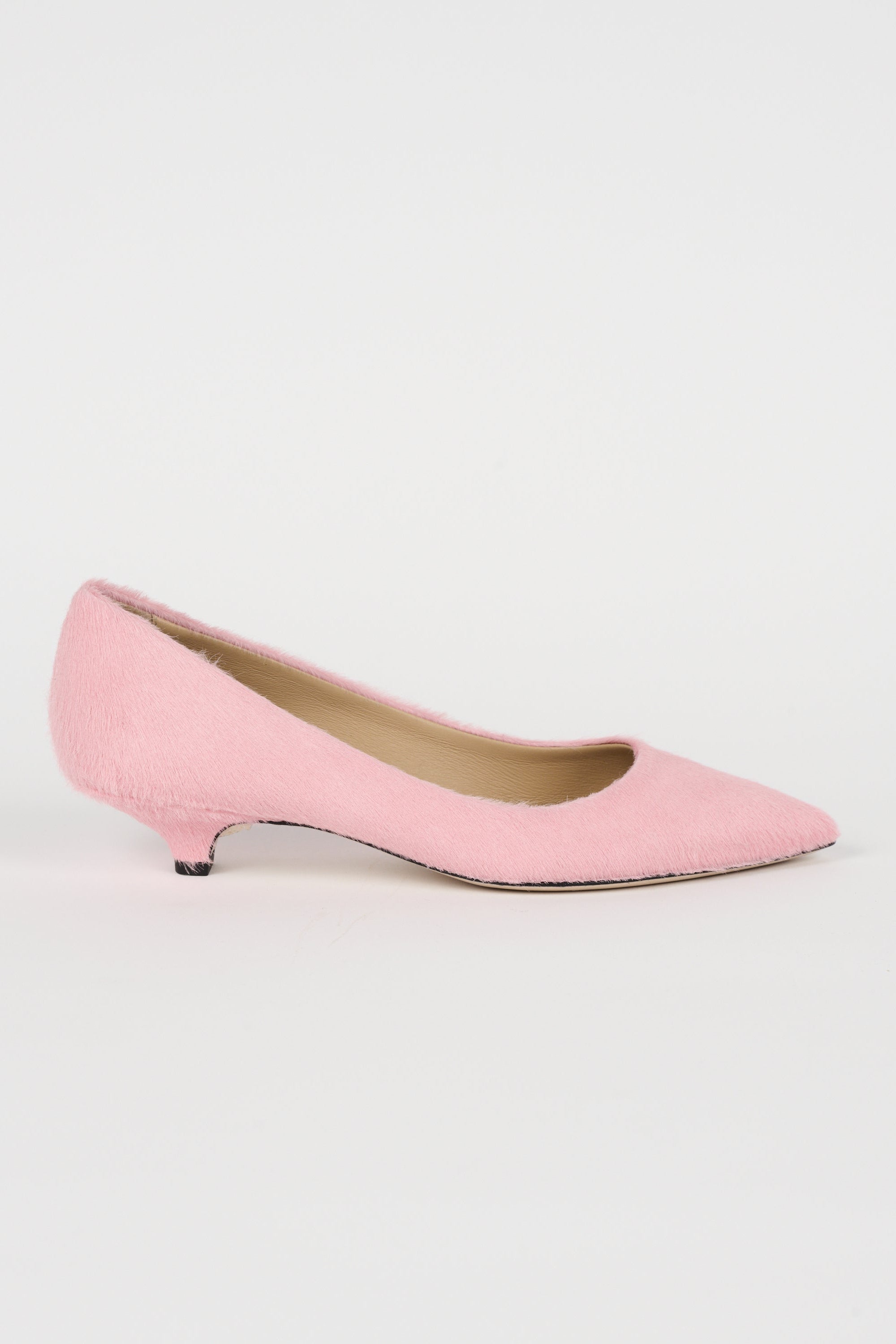 The Kitty Point Heel in Ponyhair Pink