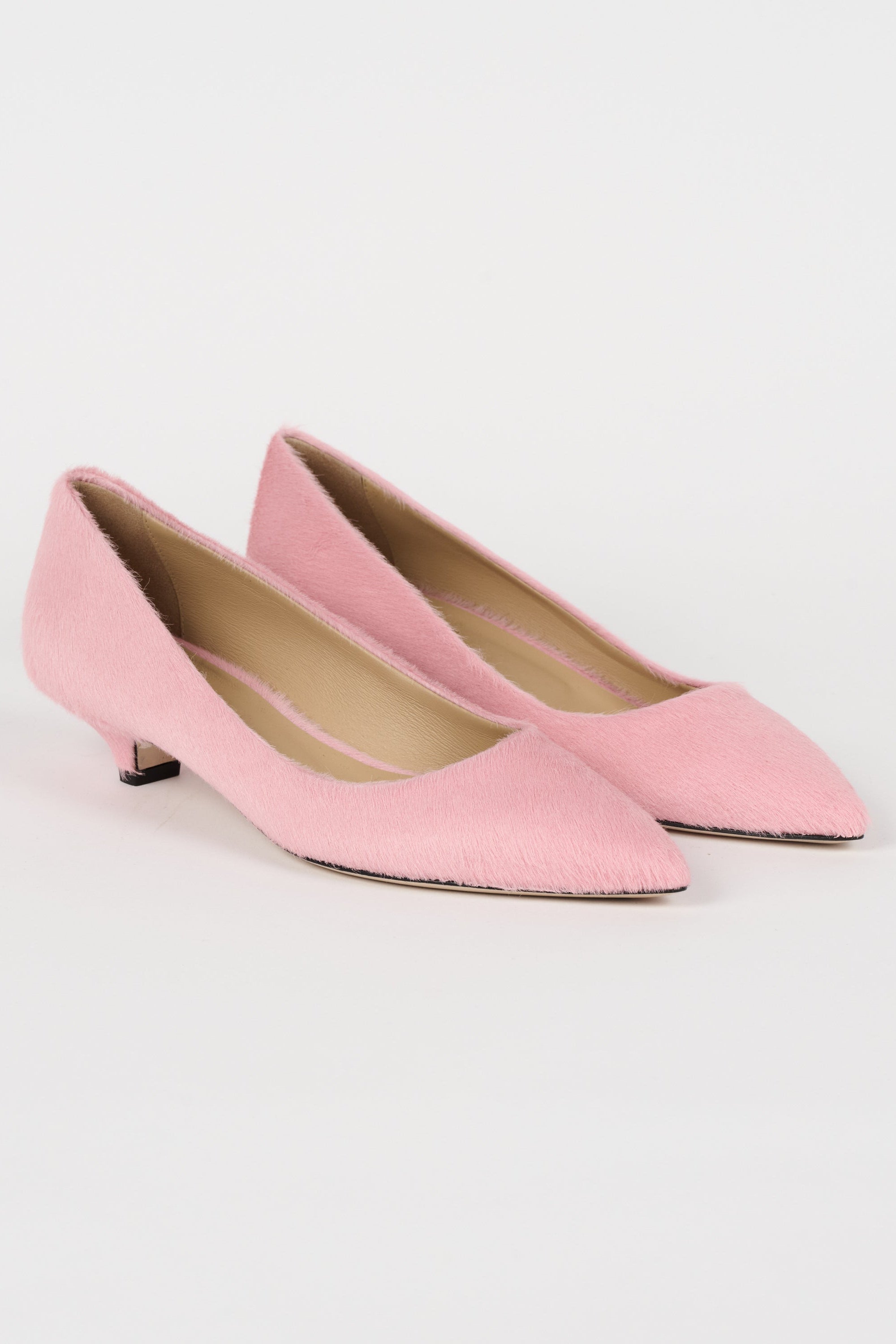 The Kitty Point Heel in Ponyhair Pink