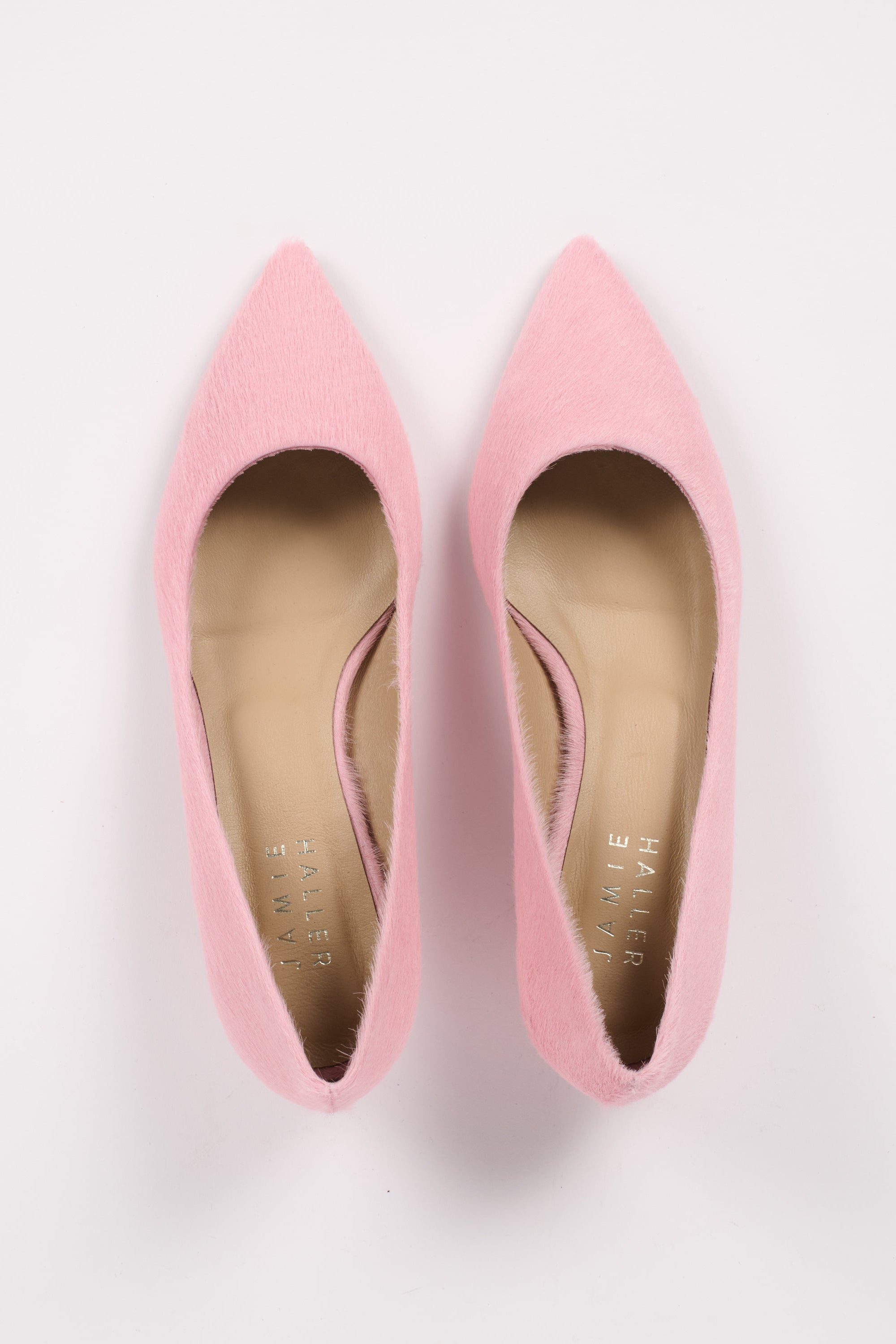 The Kitty Point Heel in Ponyhair Pink