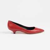 The Kitty Point Heel in Red Snake