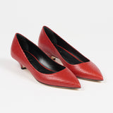The Kitty Point Heel in Red Snake