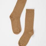 Ribbed Crew Socks in Camel