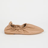 The Elastic Slipper in Dark Caramel Side