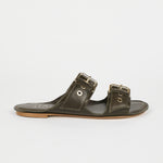 The Double Buckle Slide in Olive