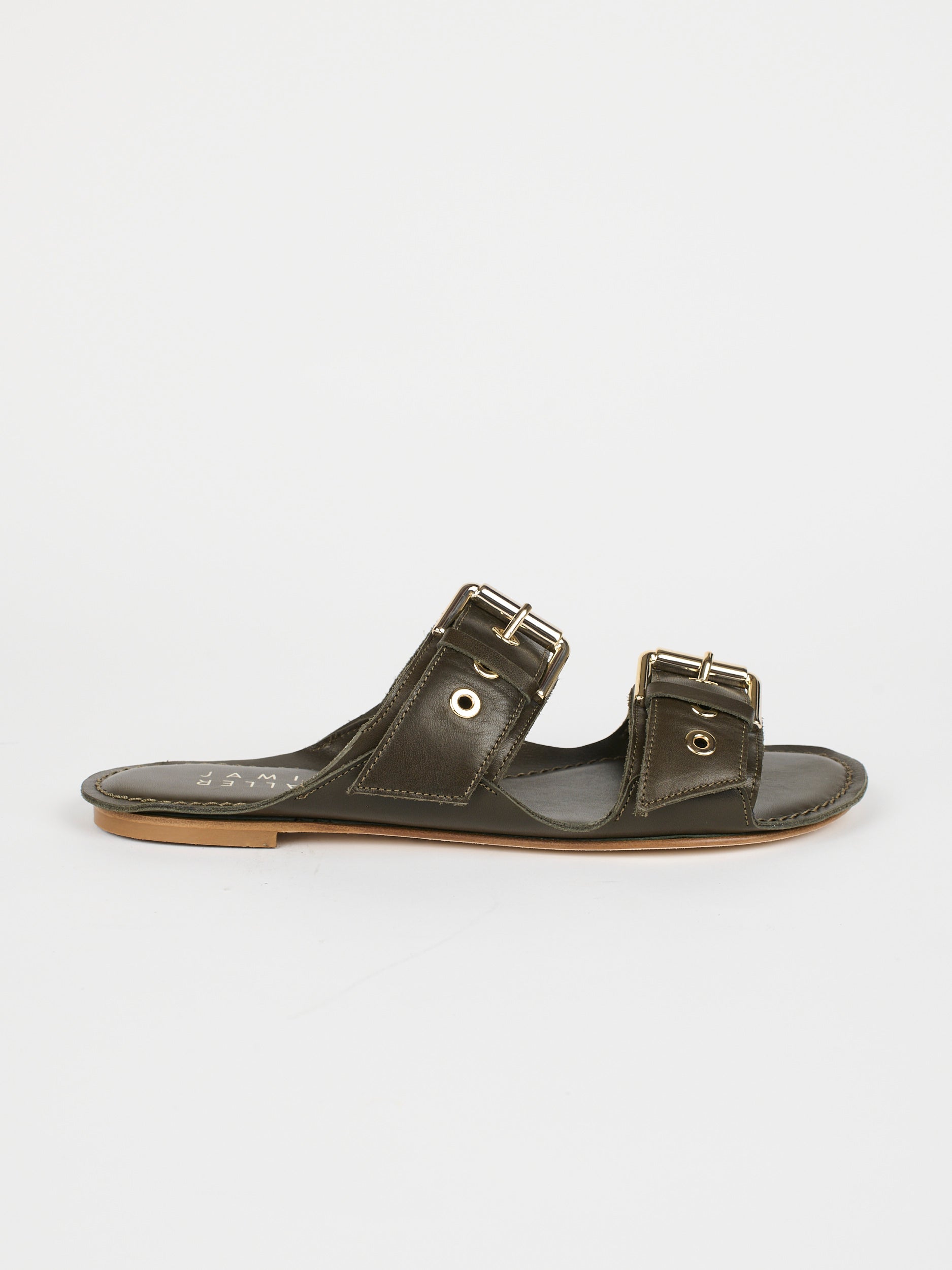 The Double Buckle Slide in Olive