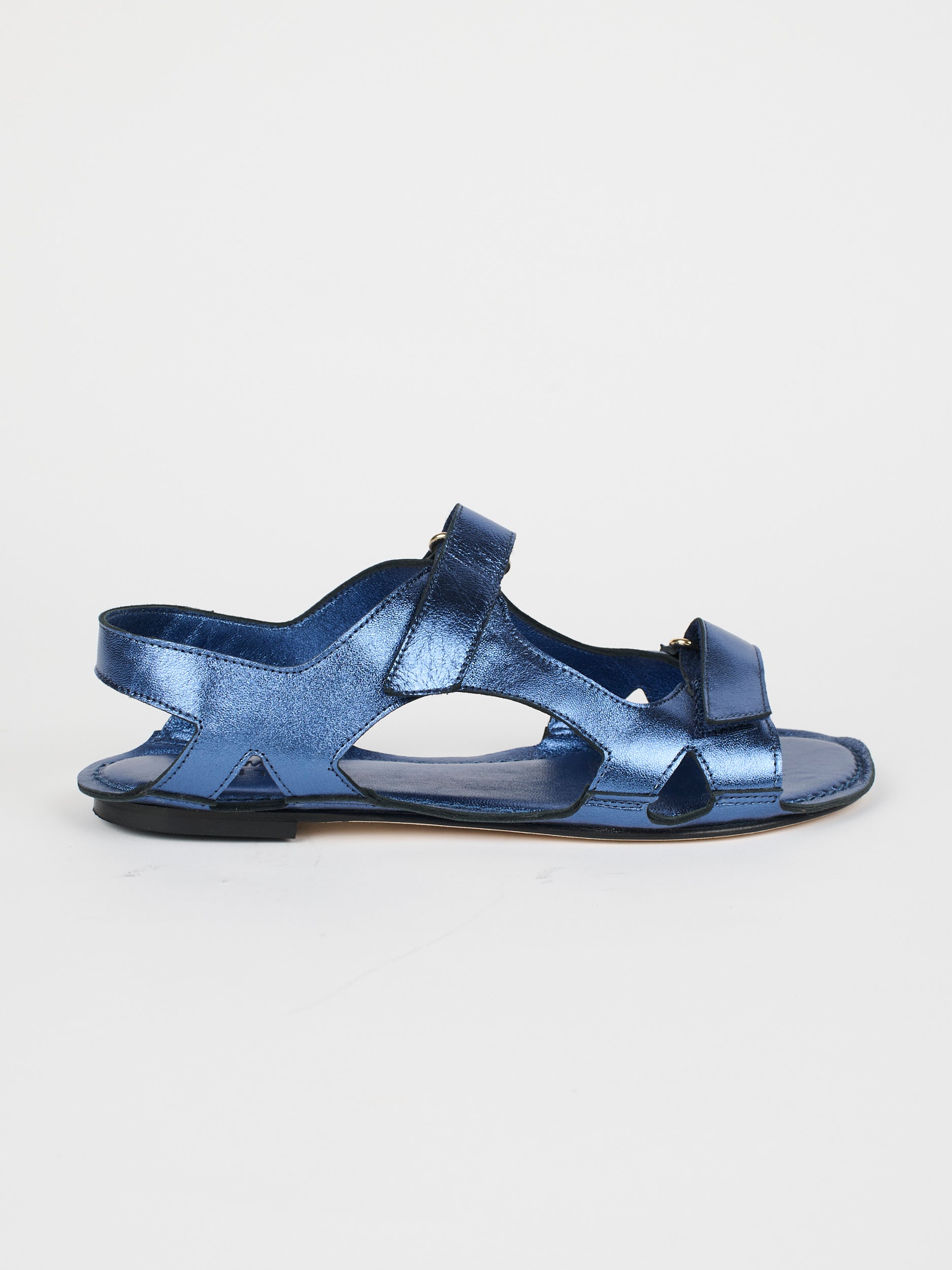 The Walking Sandal in Metallic Blue