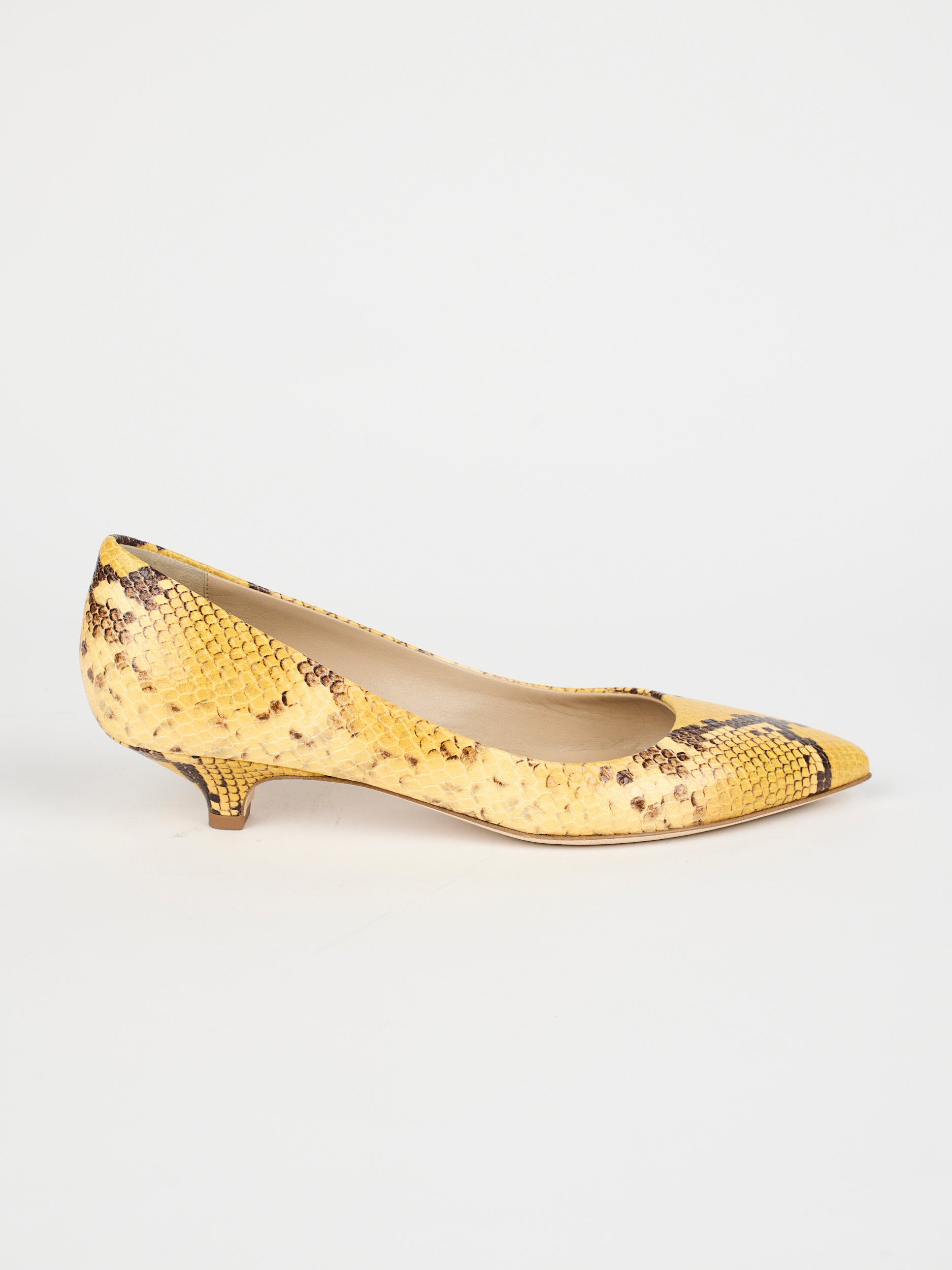 The Kitty Point Heel in Yellow Side