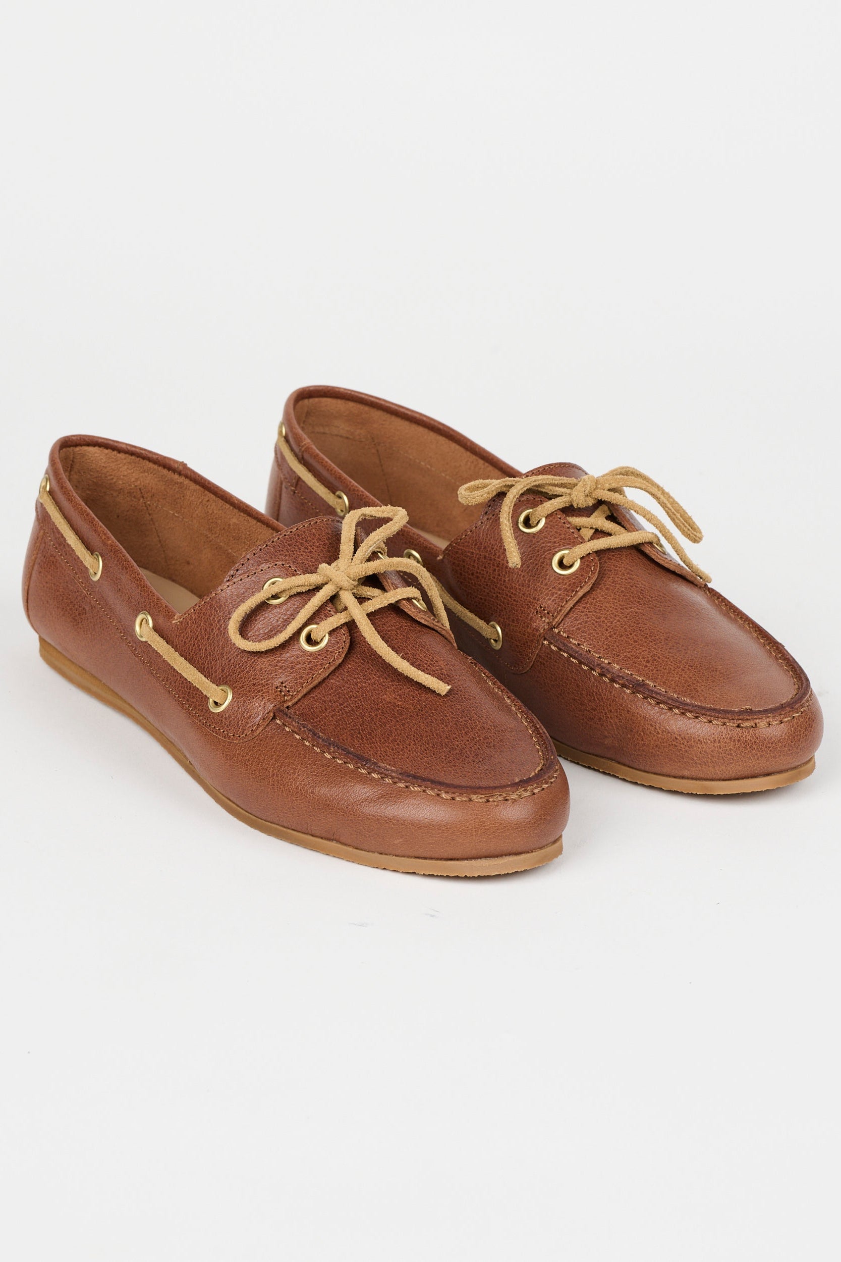 The Boat Loafer in Brown Angled Front