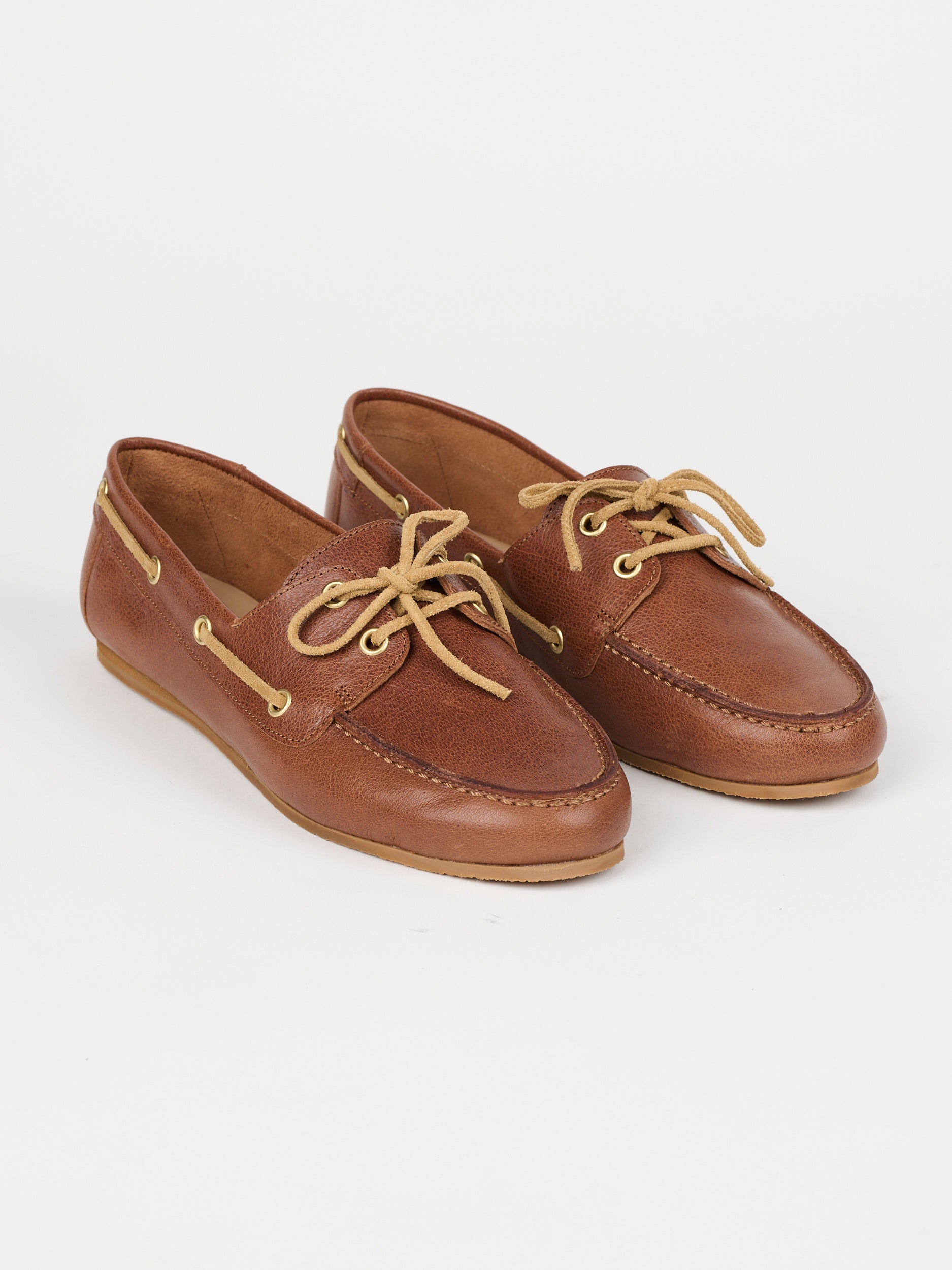 The Boat Loafer in Brown Angled Front