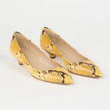 The Kitty Point Heel in Yellow Angled Front