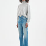 The Primm Sweater in Oxford. On body front - Jamie Haller