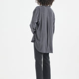 The Essential Silk Blouse in Dark Grey. On back side - Jamie Haller