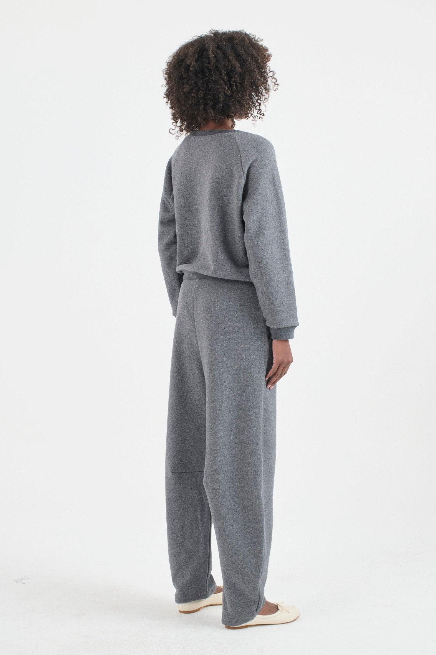 The Arc Lounge Pant in deep grey On body back side - Jamie Haller