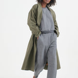 The Arc Lounge Pant in deep grey. On body front - Jamie Haller
