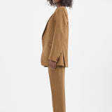 The Julius Blazer in Burgundy Brown Houndstooth. On body side - Jamie Haller