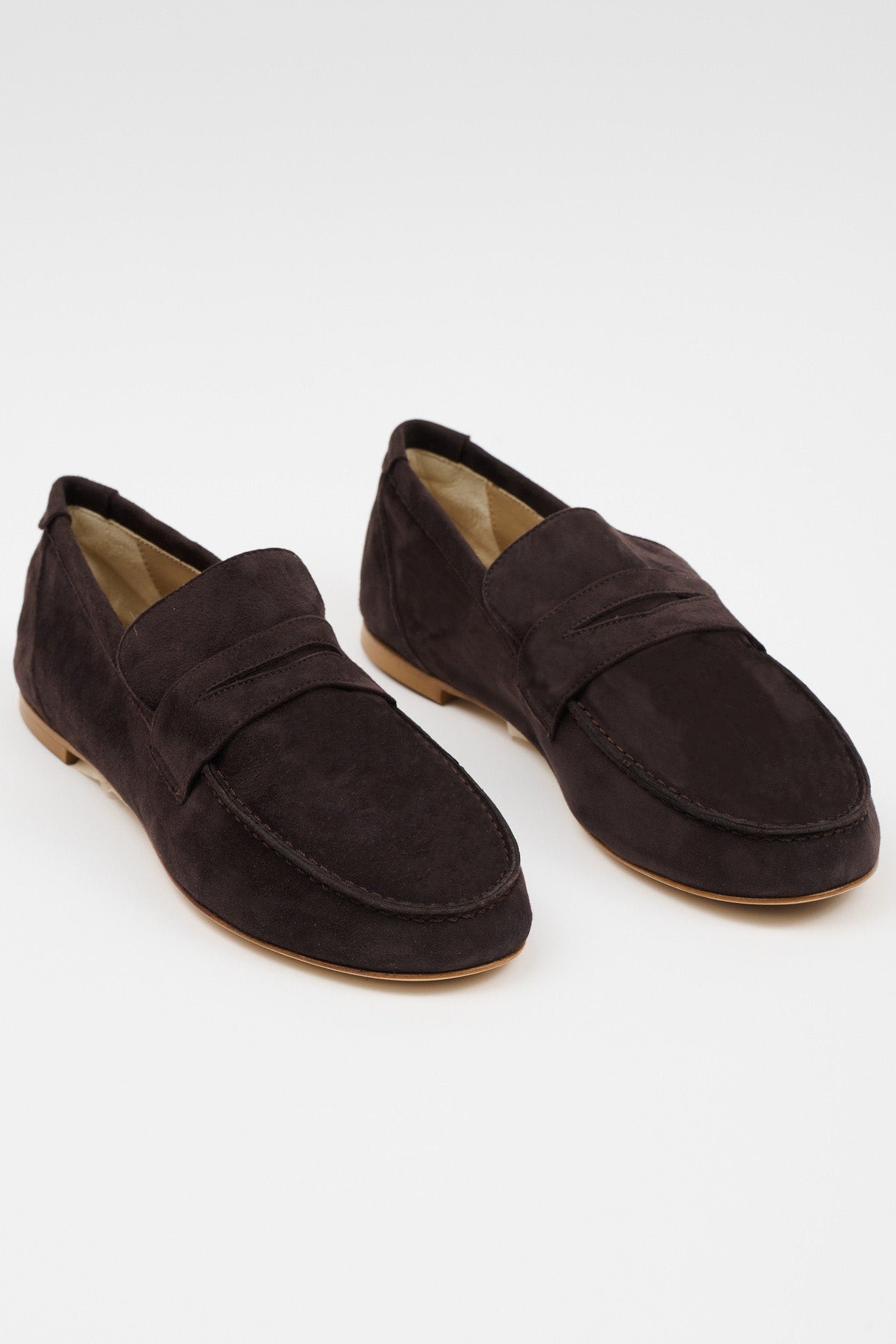 The Penny Loafer in Deep Espresso Suede