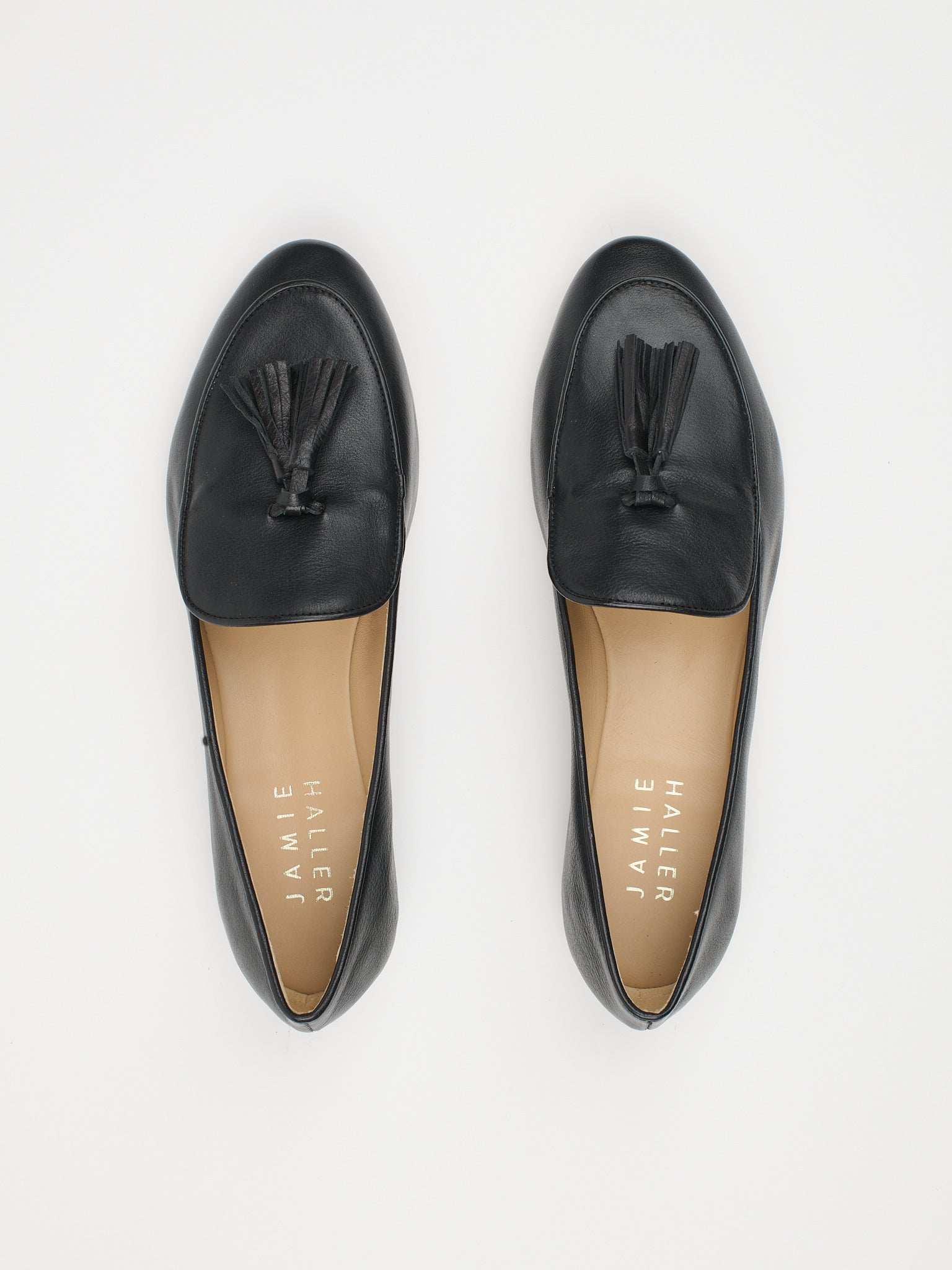 The Belgian Tassel Loafer in Black Flat