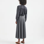 The Brooks Blouse in Dark Grey. On body back side - Jamie Haller