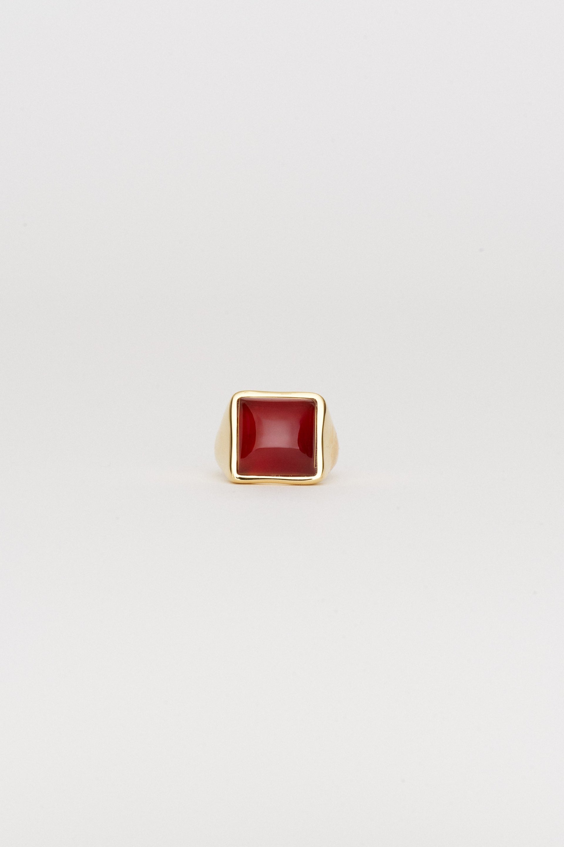 Luques Square Signet Ring Agate