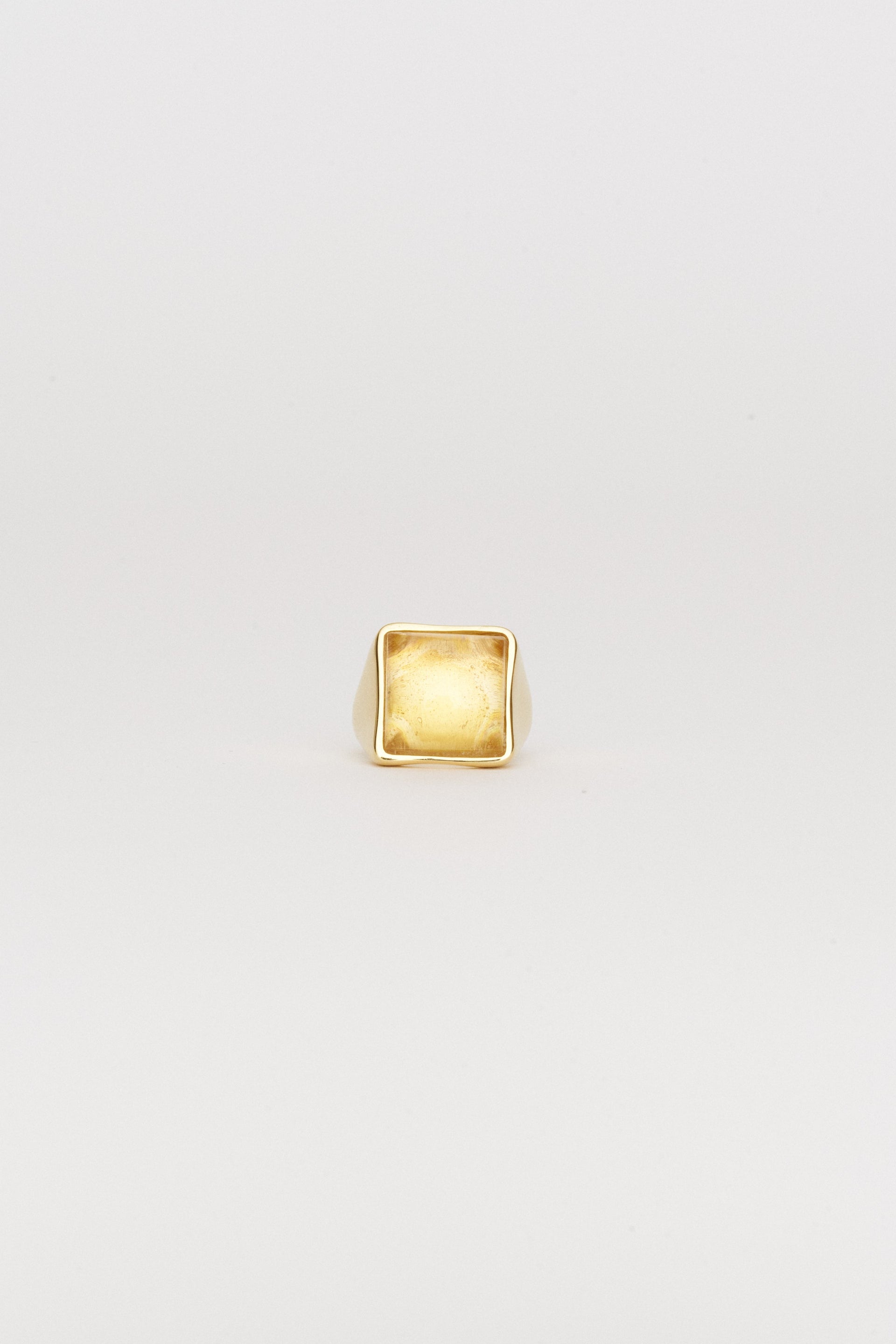 Luques Square Signet Ring Citrine