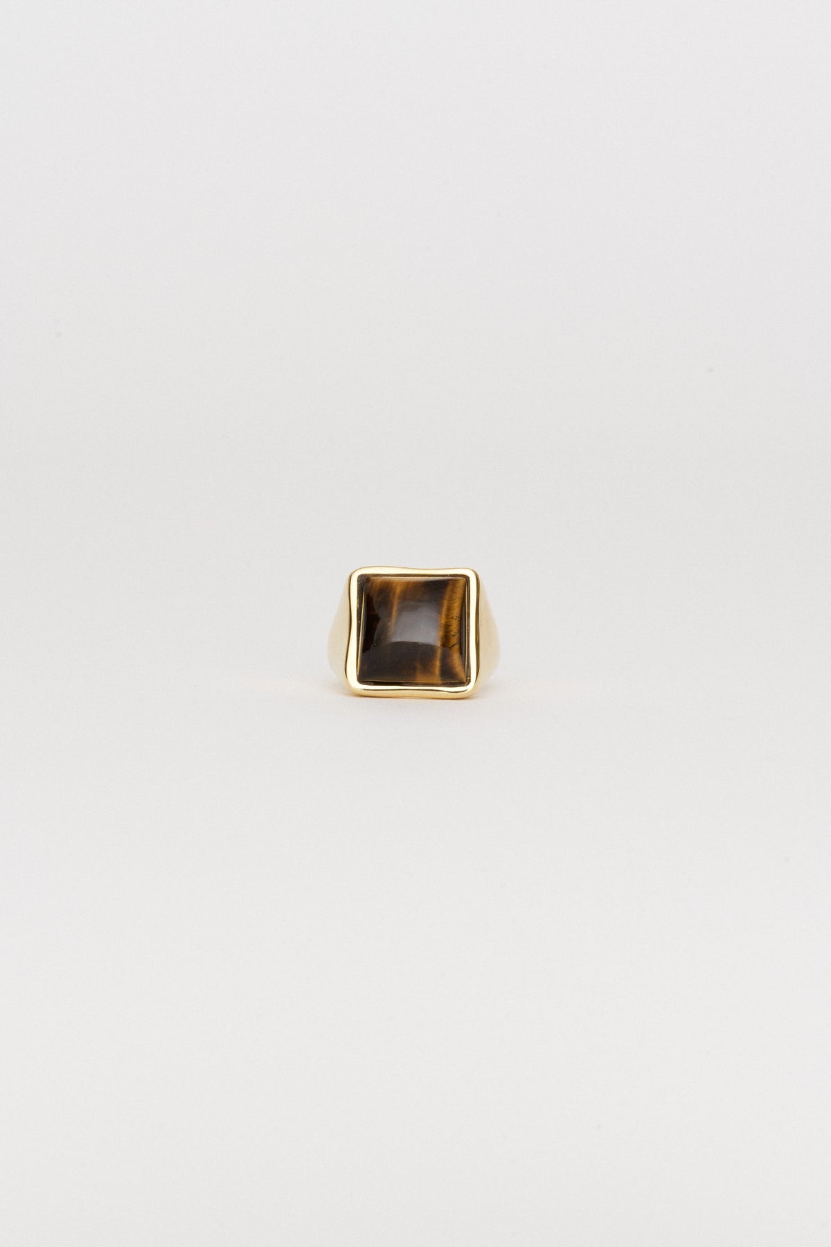 Luques Square Signet Ring Tigers Eye
