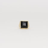 The Luques Square Signet Ring in Onyx