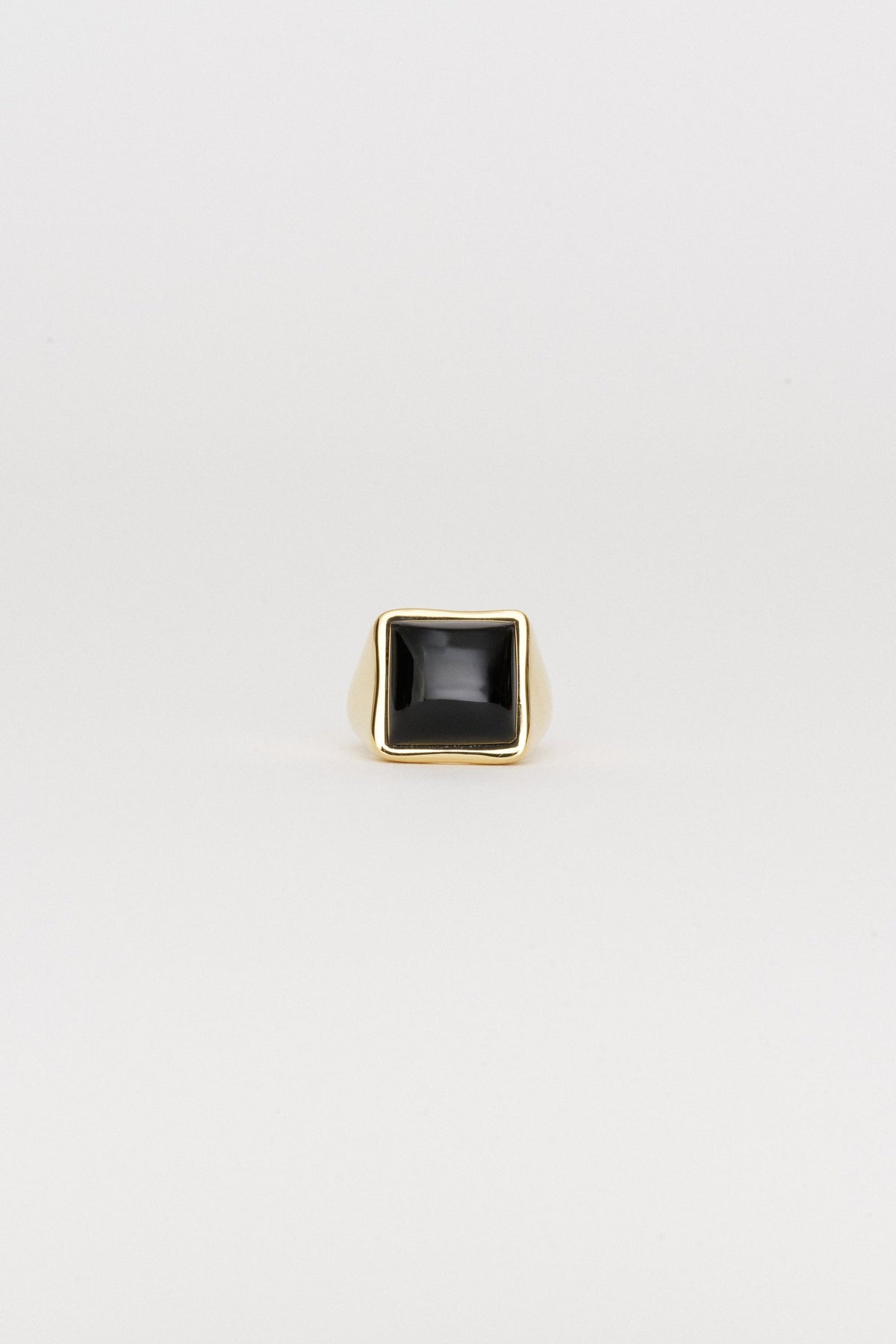 Luques Square Signet Ring Onyx