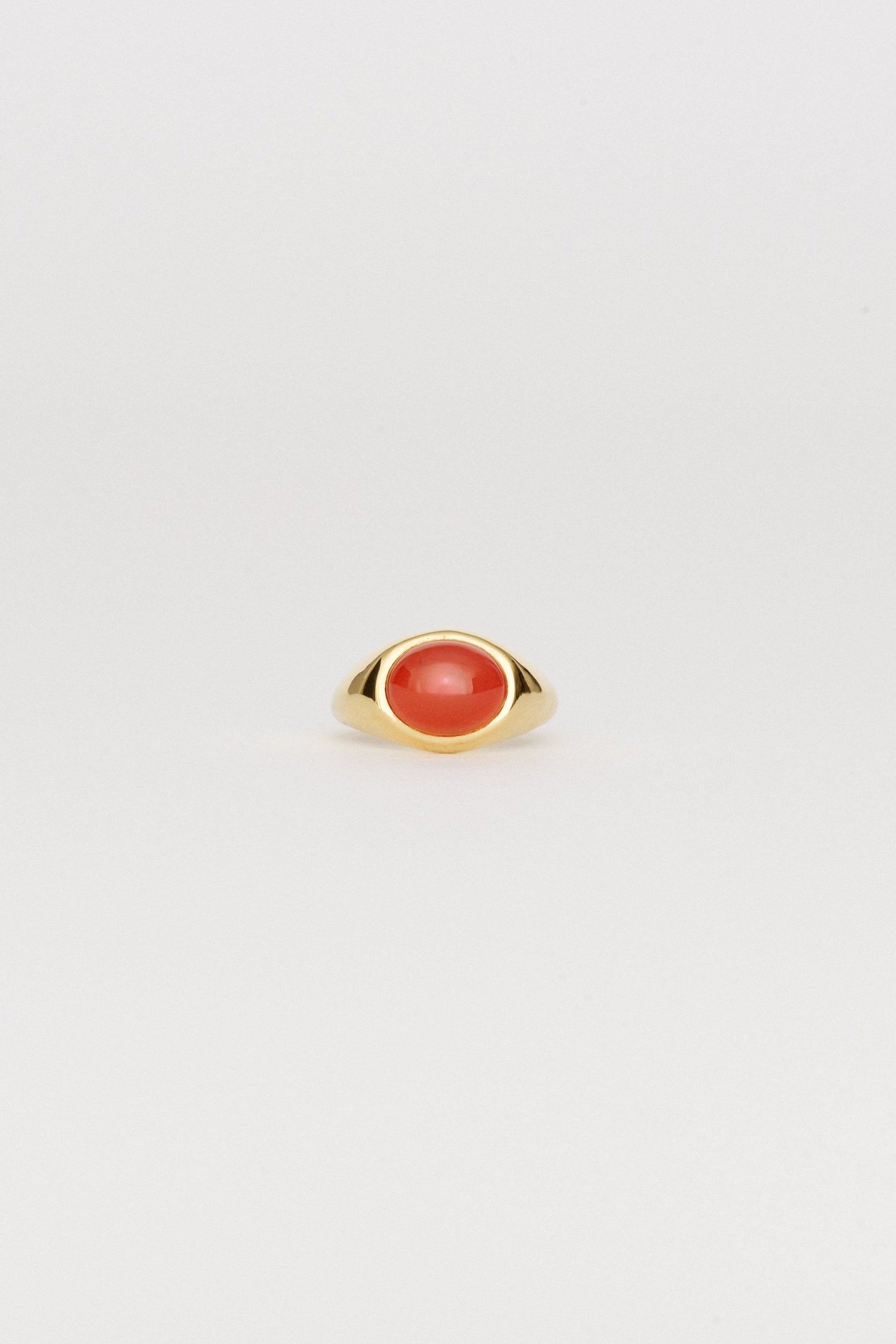 The Francis Oval Signet Ring in Carnelian