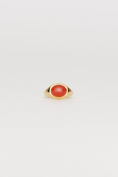The Francis Oval Signet Ring in Carnelian