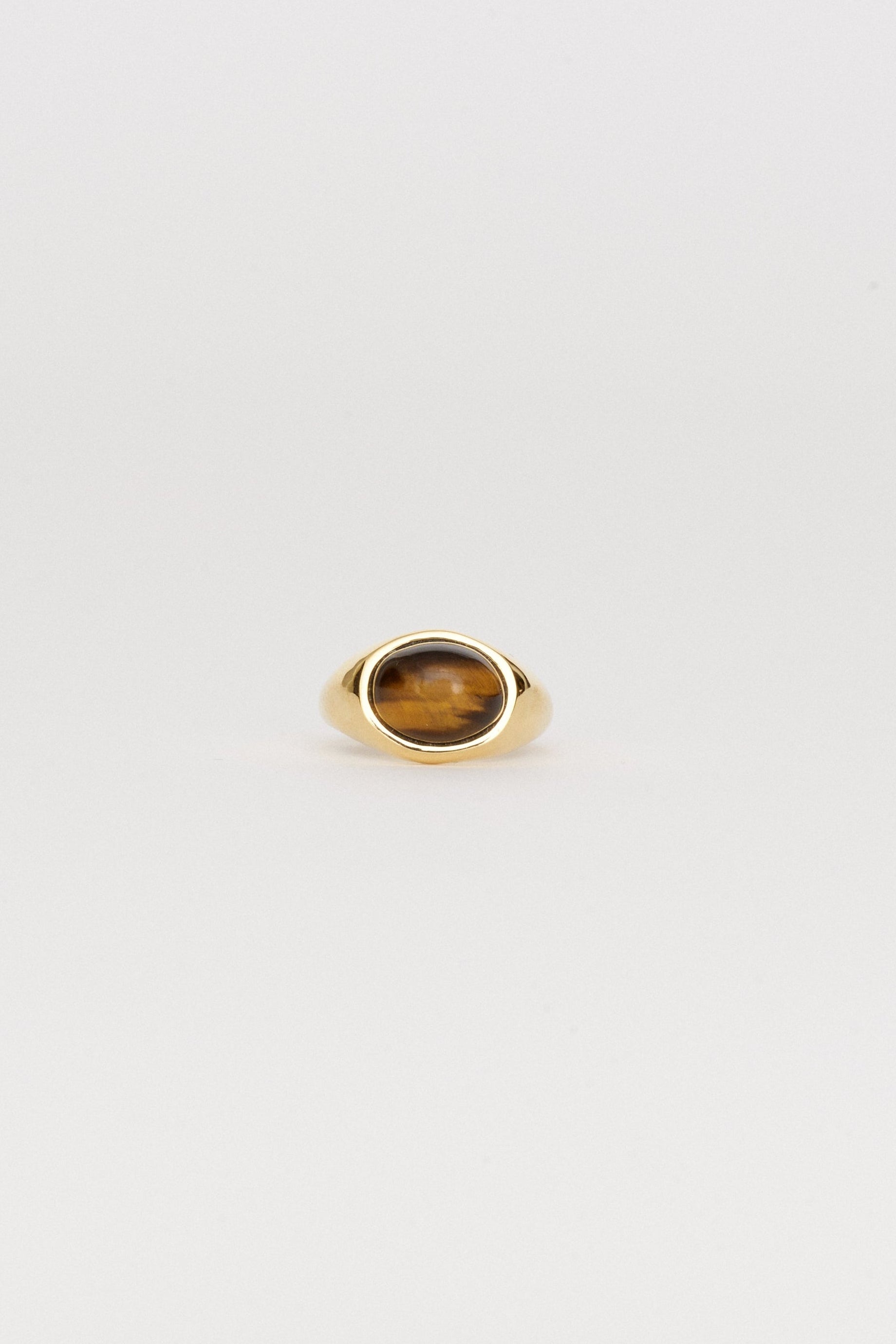 The Francis Oval Signet Ring in Tigers Eye