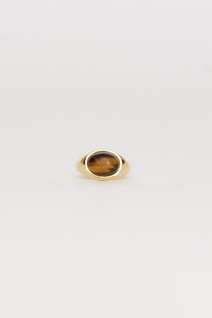 The Francis Oval Signet Ring in Tigers Eye