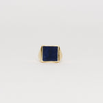 The Nina Flat Signet Ring in Blue Aventurine