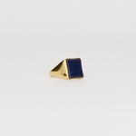 The Nina Flat Signet Ring in Blue Aventurine