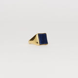 The Nina Flat Signet Ring in Blue Aventurine