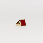 The Nina Flat Signet Ring in Red Jasper