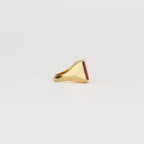 The Nina Flat Signet Ring in Red Jasper