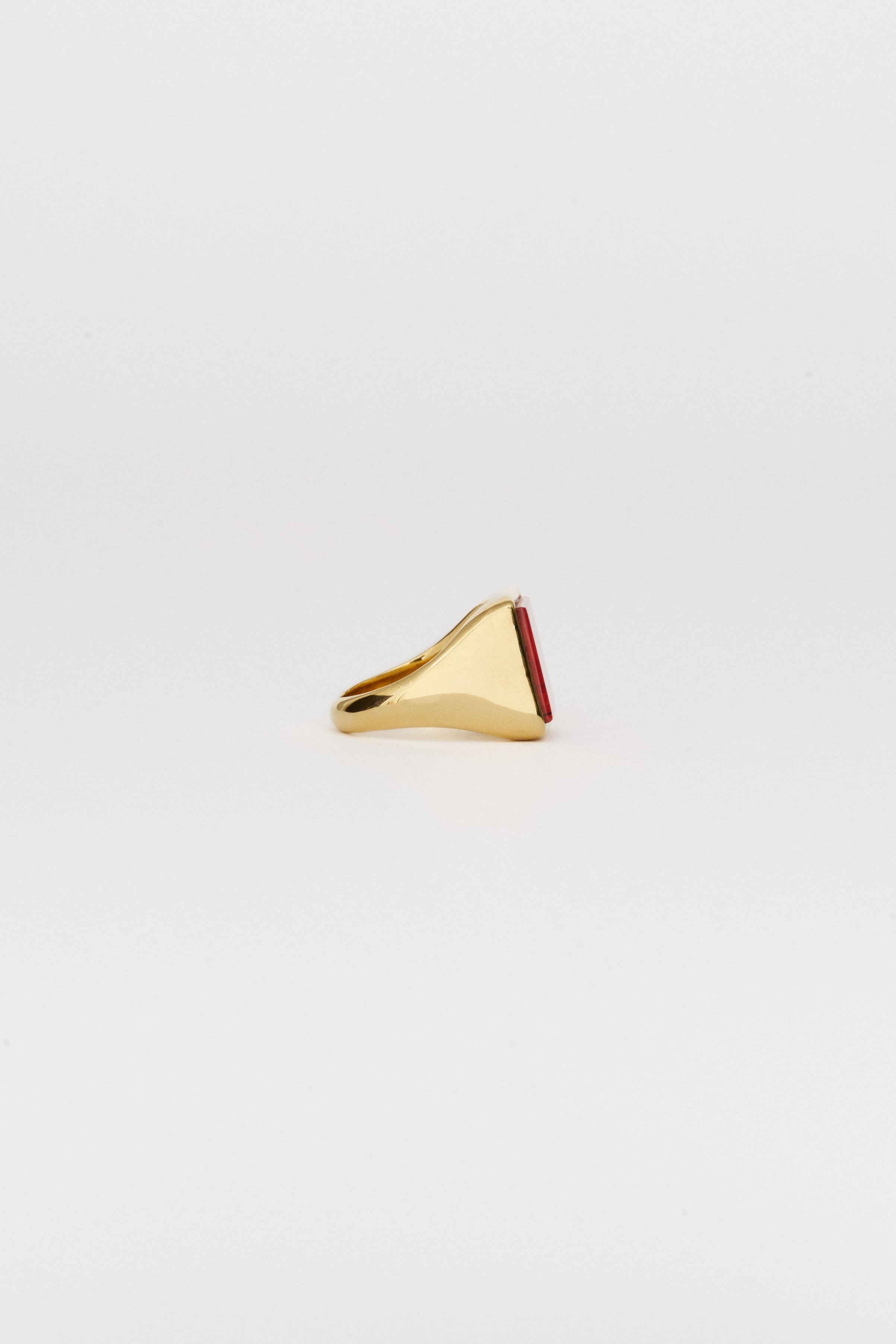 The Nina Flat Signet Ring in Red Jasper