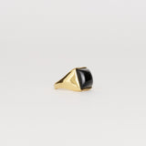 The Luques Square Signet Ring in Onyx