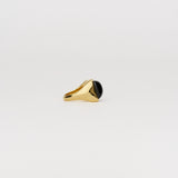 The Luques Square Signet Ring in Onyx