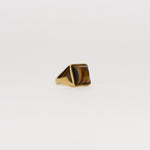 The Luques Square Signet Ring in Tigers Eye