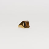 The Luques Square Signet Ring in Tigers Eye