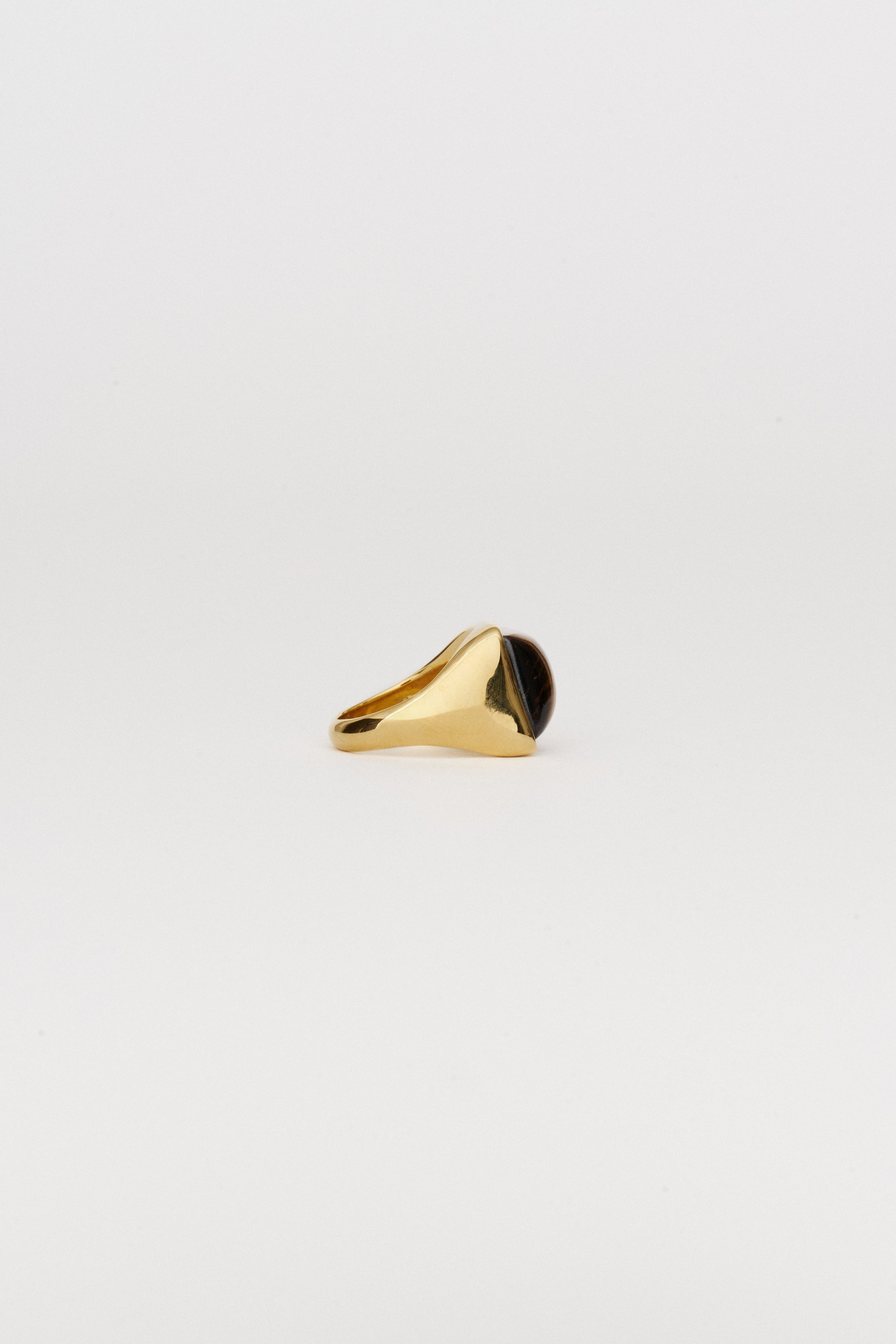 The Luques Square Signet Ring in Tigers Eye