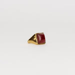 The Luques Square Signet Ring in Red Agate